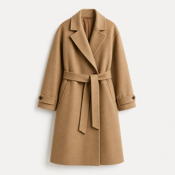 Sandro Belted Wool Blend Coat