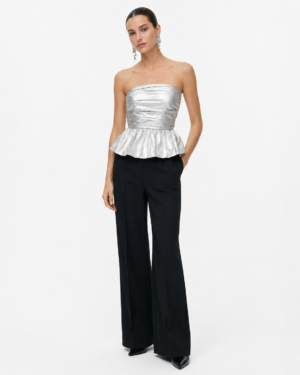 Metallic peplum top